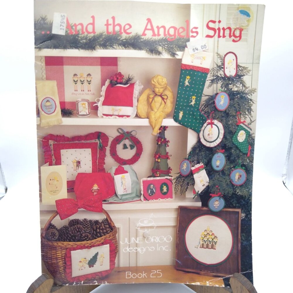 Vintage Cross Stitch Patterns, And the Angels Sing Book 25, Christmas Holiday